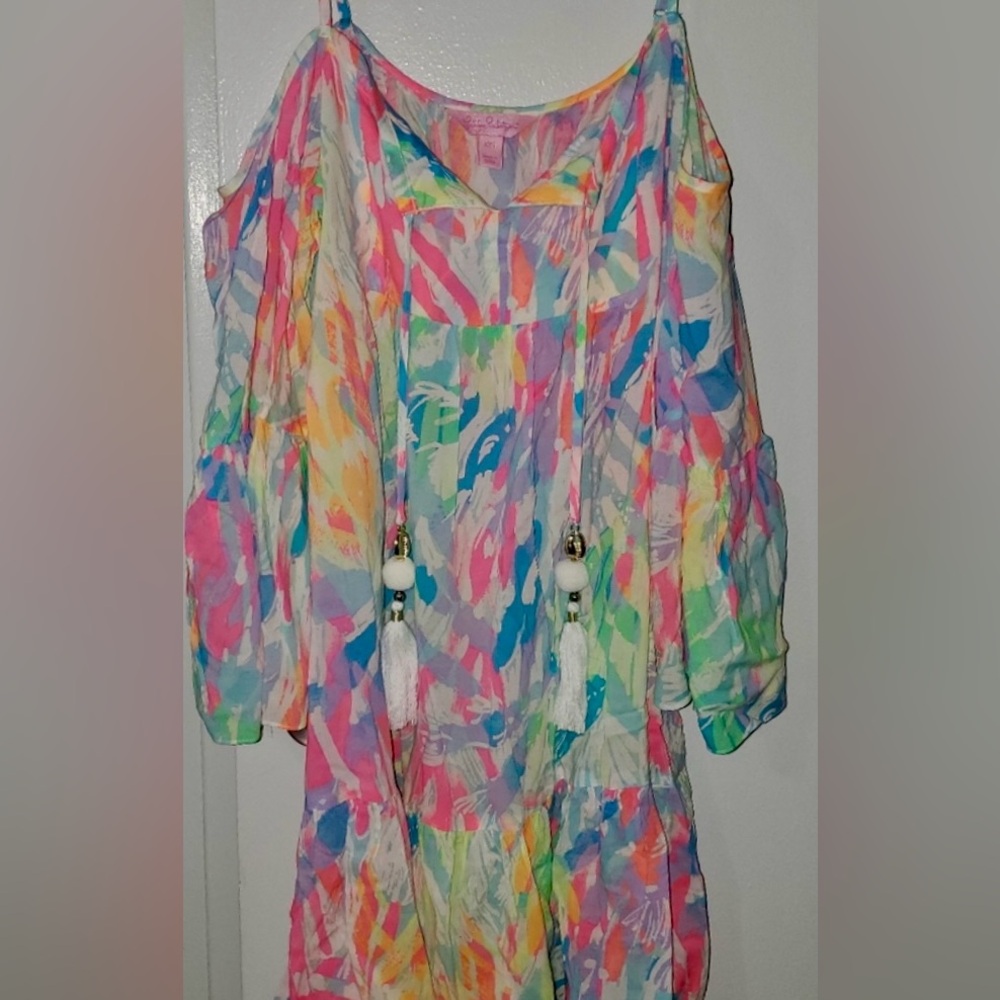 💜HTF Lilly Pulitzer Alanna Dress Sparkling Sands XL